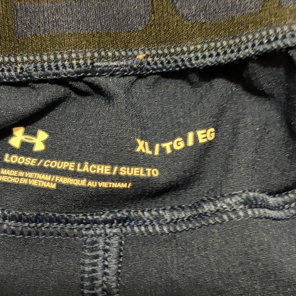 Under Armour Mens Navy Blue Loose Fit Mesh Panel Athletic Pants 1357447 XL